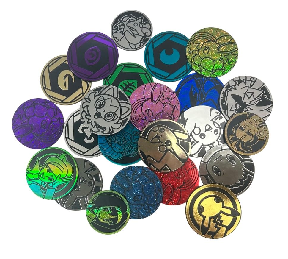 BB-Toy-Trades Compatible with Pokemon Pin Flipping Coin Shiny Trading Card Trading Cards Coin with BB-Toy-Trades Shipping Protection - Pokemon Go Pikachu Gold — image 1