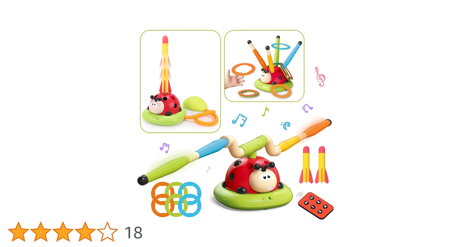 はちしゃん、くおっか、てんとうむしぽしぇっとセット① 3 in1スポーツエンターテインメントゲームRCてんとう虫マシン
