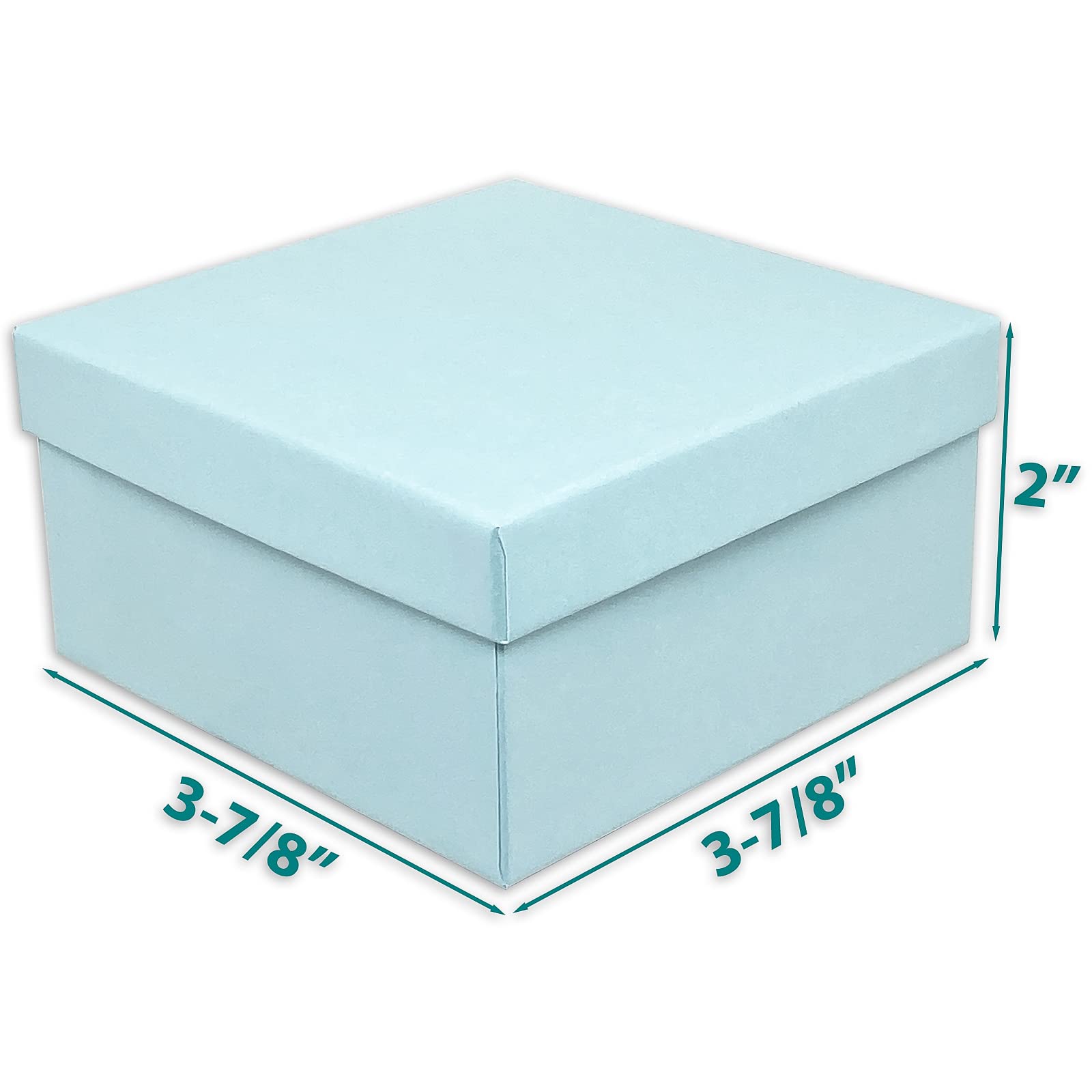 TheDisplayGuys 25-Pack #53 Cotton Filled Jewelry Boxes - Pearl Teal With Glitter (5 7/16 X 3 15/16 X 1 Inches)