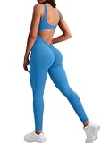 Long Sleeve Jumpsuit for Women Workout V Back Bodysuit Lizvette Scrunch Leggings One Piece Romper Full Length Bodycon
