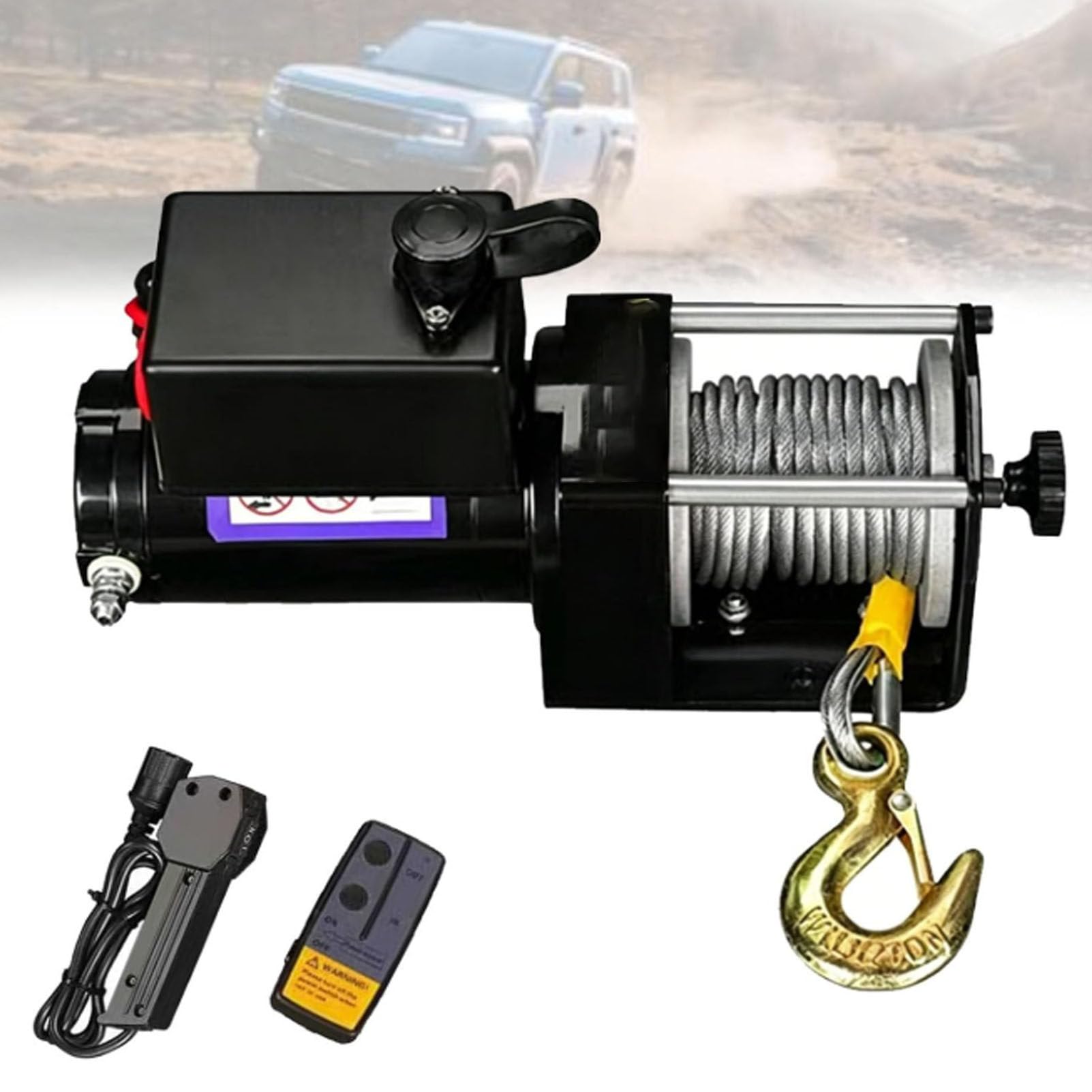 Wodoodporna elektryczna wyciągarka do samochodów ciężarowych (12 V / 24 V) 24V-3500lbs
