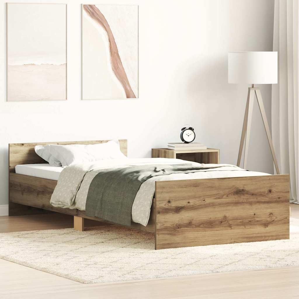 vidaXL Giroletto Senza Materasso Rovere Artigianale 100x200cm