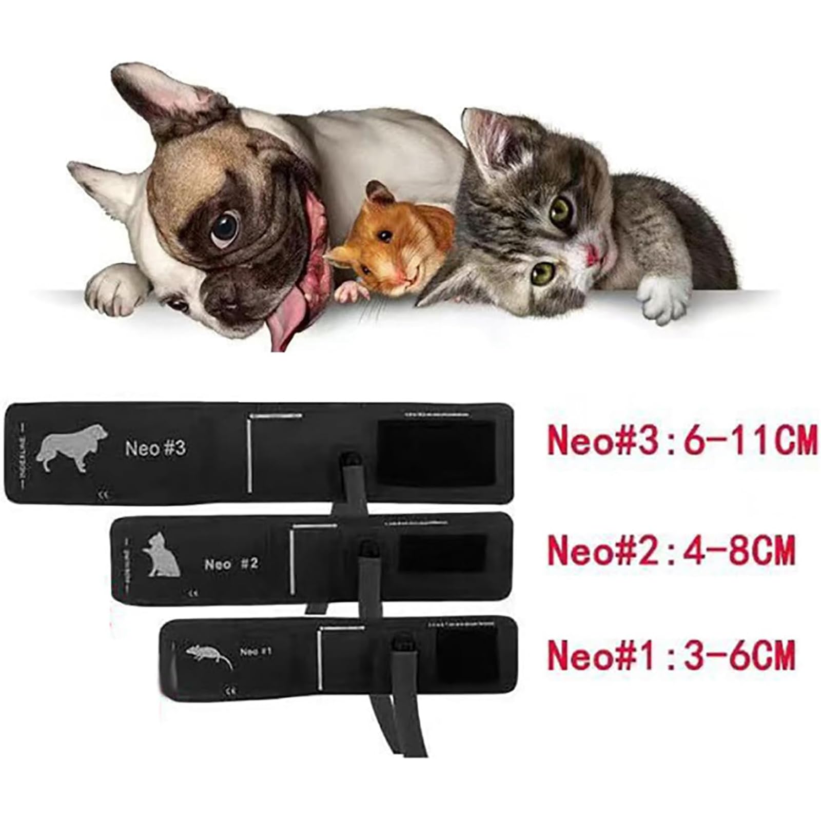 Digitales Elektronisches Blutdruckmessgerät Für Hunde Und Katzen Mit 3 Manschetten, 2,8-Zoll-LCD-Bildschirm Und 100 Speicherplätzen Für Messwerte, Für Hunde, Katzen Und Andere Haustiere