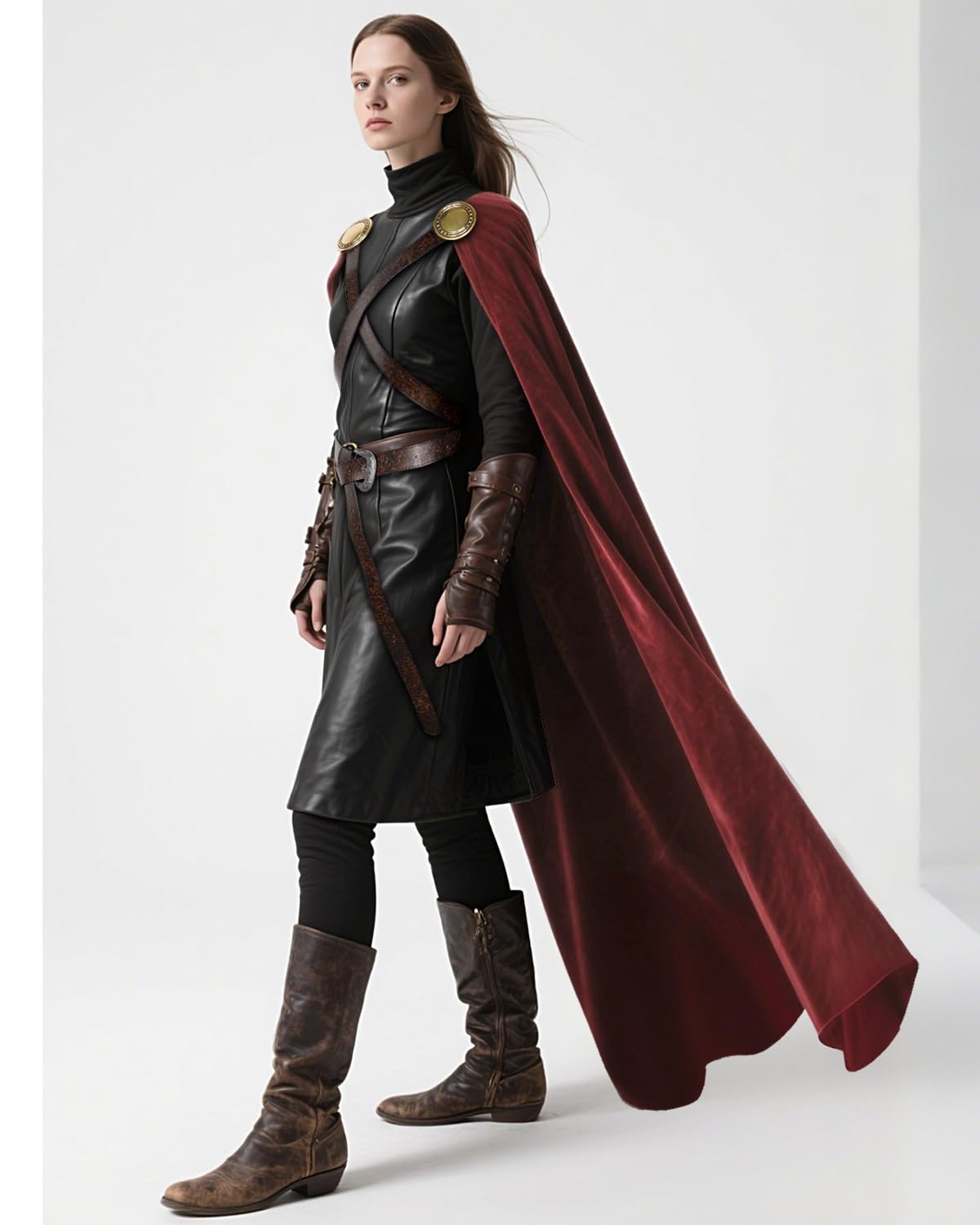 keland Capa medieval Thor para hombre y mujer, disfraz de Halloween (rojo)