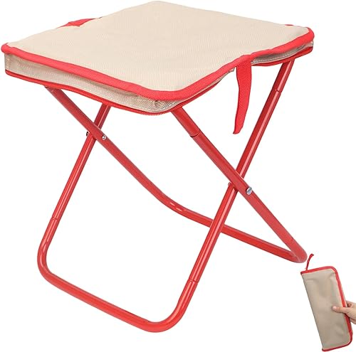 Miniatura 9 de Taburete plegable portátil de 10 pulgadas con bolsa de transporte, carga de peso, 220 libras, taburete portátil para camping, pesca, senderismo,