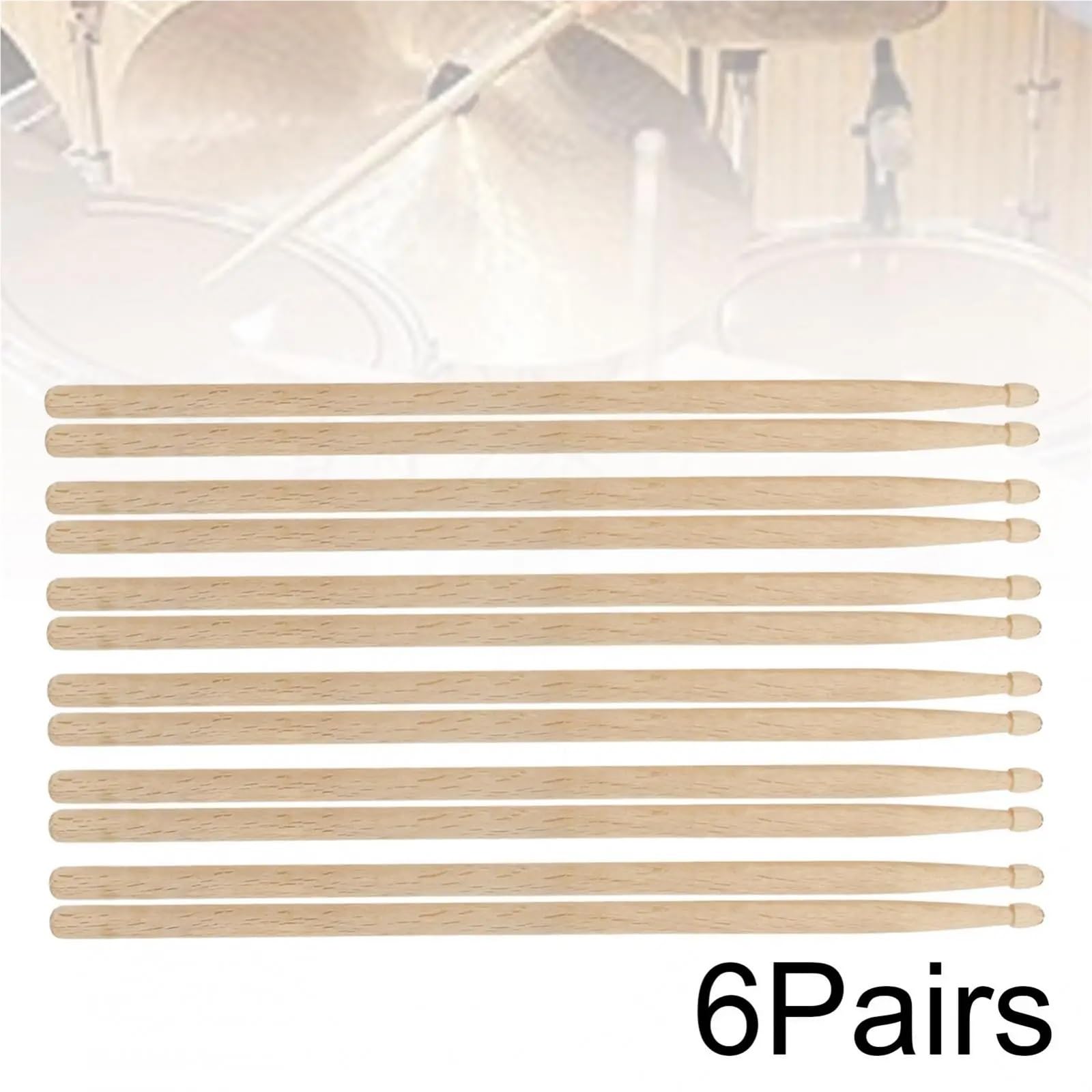 TrommelstöCke 12pcs 5A Drum Sticks Classic Maple Wood Drumsticks Percussion Musical Instruments Practice Drum Stick for Jazz Drum Exercise FüR Schlagzeug