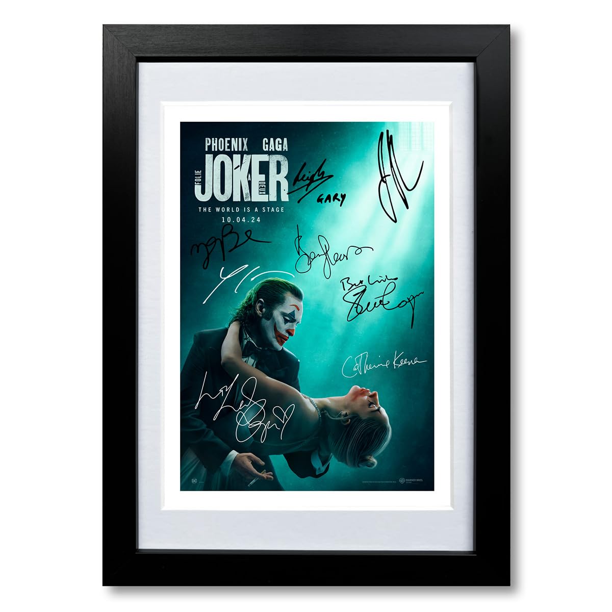 The Joker 2 Folie A Deux Cast Signed Autograph Poster Photo Print Framed Memorabilia Gift Movie Film 2024 Joaquin Phoenix (A4 poster only)