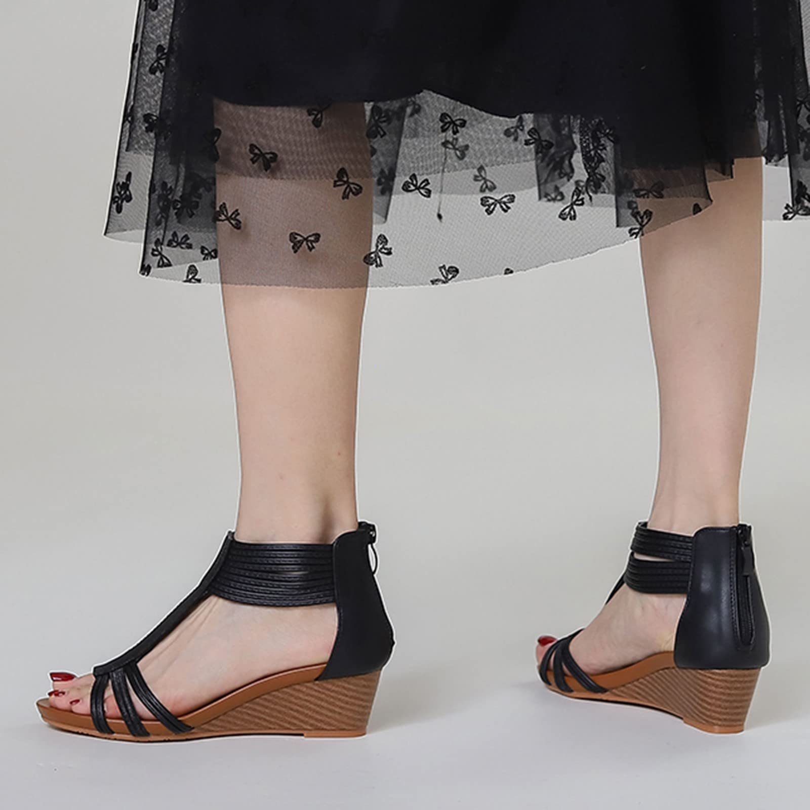 Zeppe Donna Estiva Scarpe Eleganti Comode Scarpe da donna Sandali con zeppa alla Sandali da spiaggia con soletta morbida in stile bohémien Espadrillas Zeppa Eleganti Estive