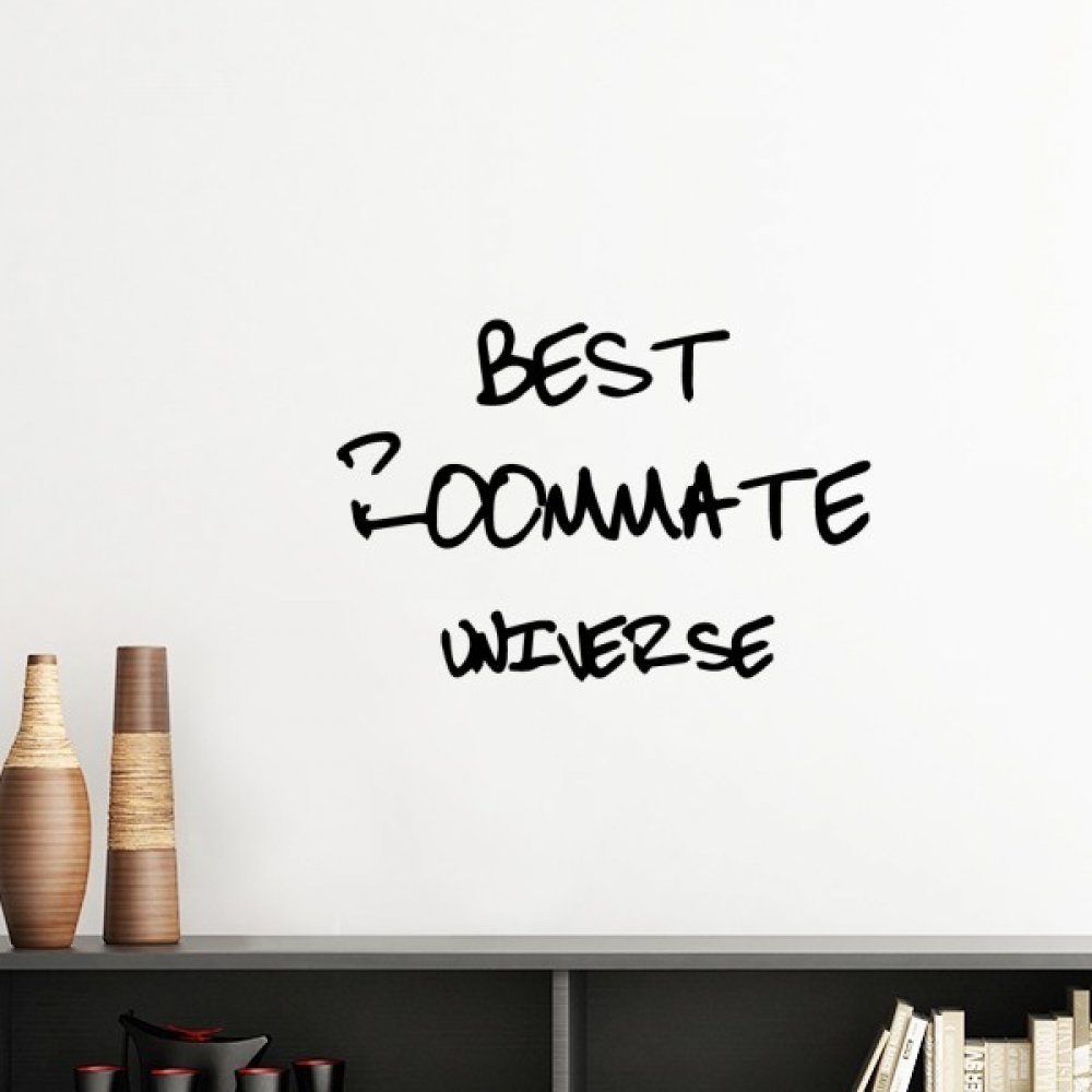 Meilleur roommate univers graduation sticker noir amovible sans trace
