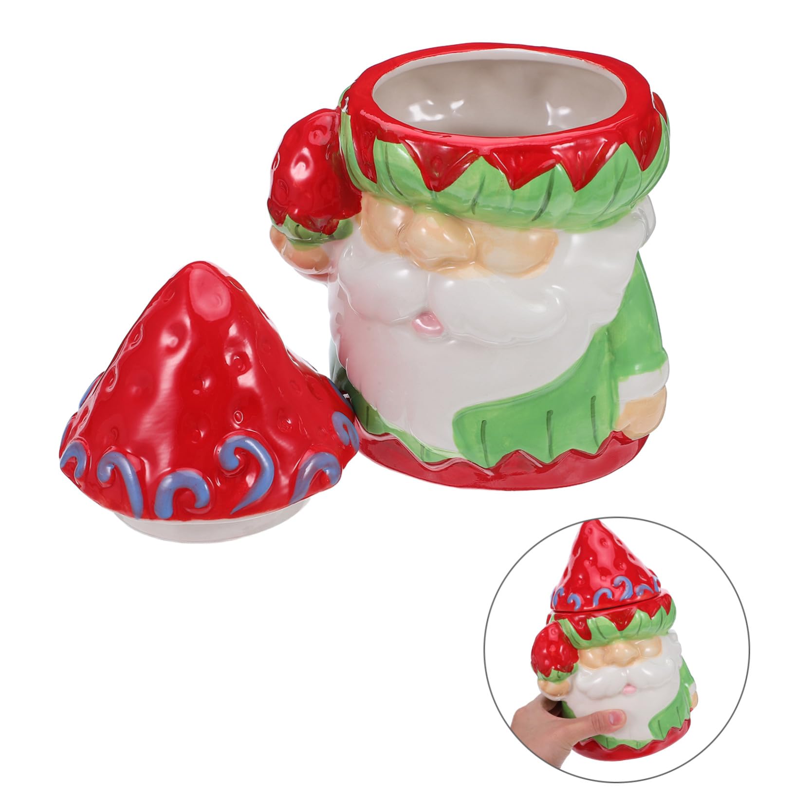 GLEAVI Bocal à Biscuits et Friandises de Noël Céramique avec Couvercle Hermétique Boîte de Rangement Festive pour Bonbons Biscuits et Friandises Conteneur Étanche pour Cuisine et Fêtes de