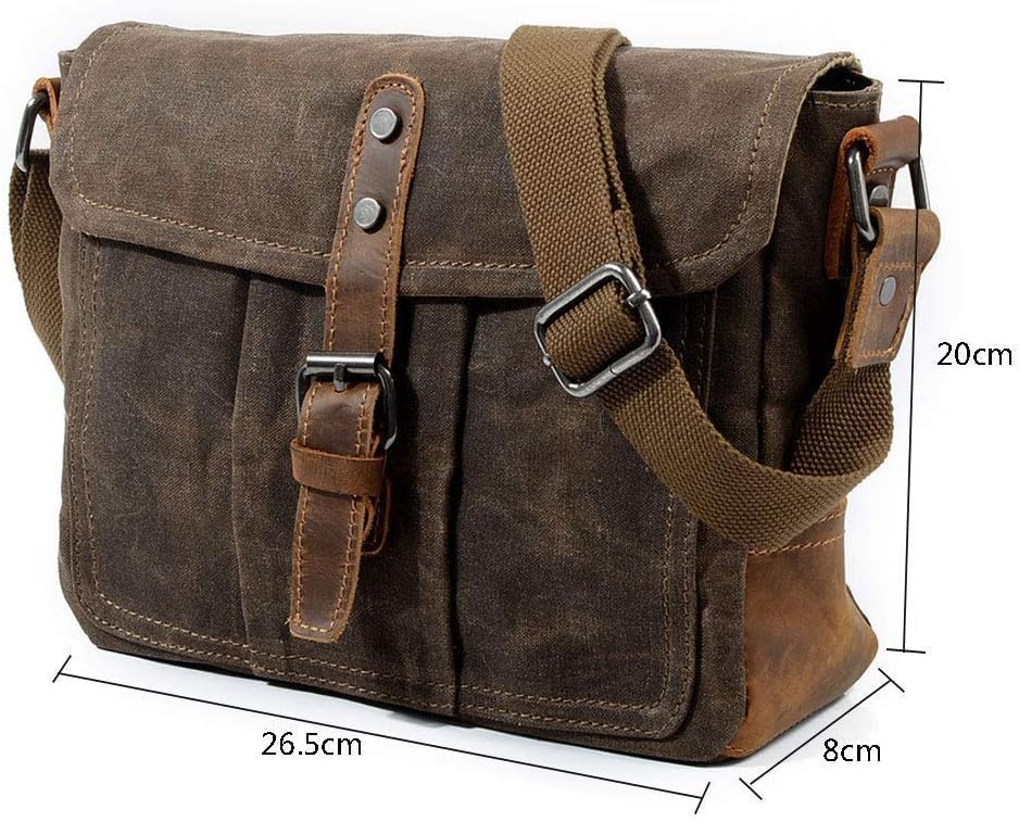 Brown Business Briefcase Canvas Crossbody Bag Office Travel Backpack Multifunctional Leisure Bag Outdoor Travel Backpack2