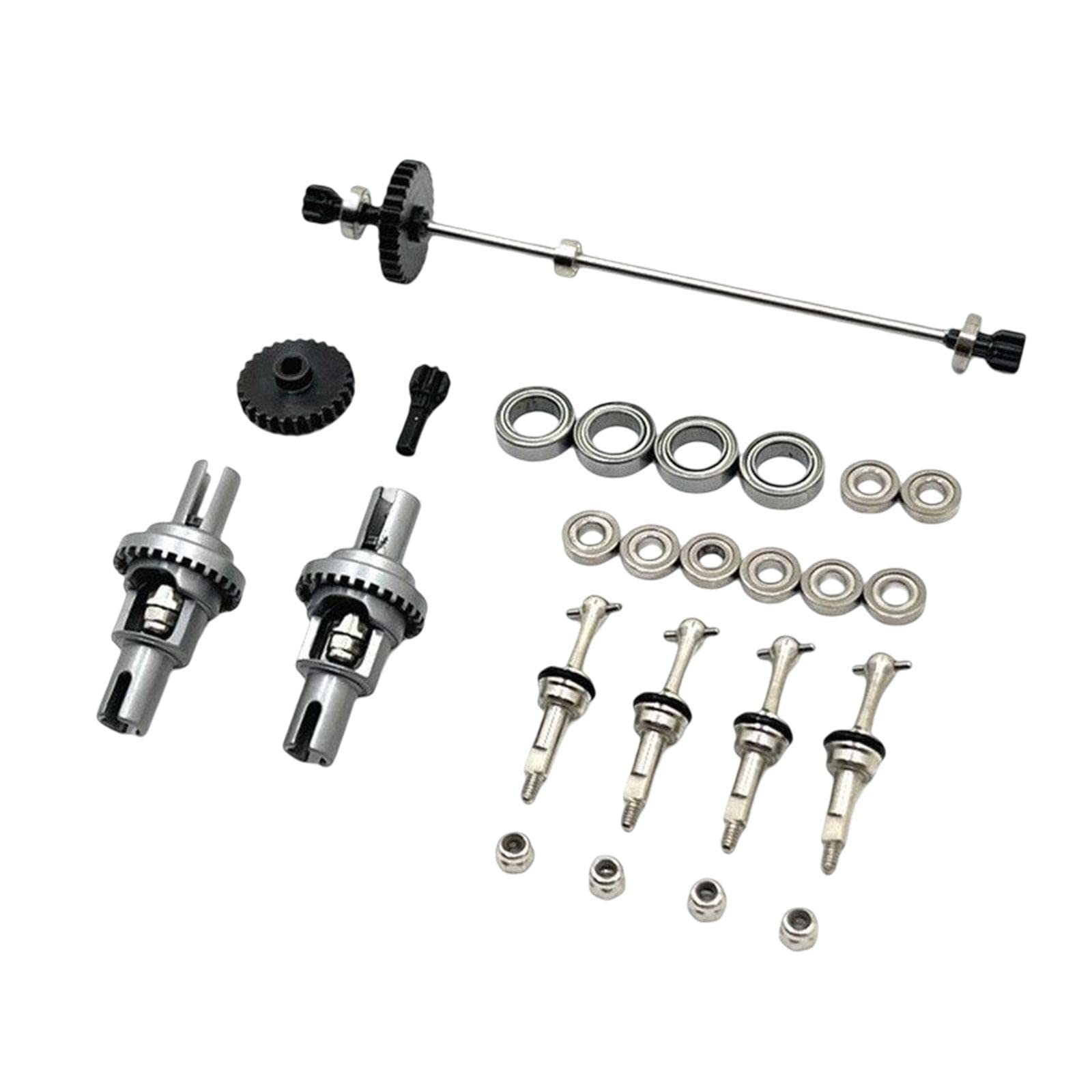 Baoblaze 29 Piezas RC Metal Upgrade Accesorio Metálico para Auto RC Kit de Diferencial Eje Y Rodamientos Adecuado para Recambio Reparación Y Mejora en Vehículo, Gris