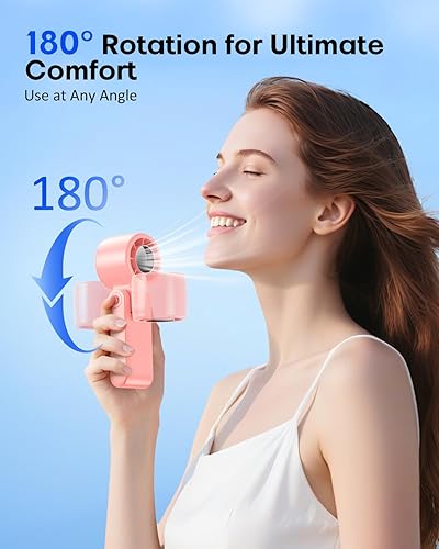 Miniatura 7 de Ventilador de mano turbo portátil 4 en 1 15000 RPM, batería de 5200 mAh, tiempo de funcionamiento de 12 horas, ventilador personal plegable 3 en 1