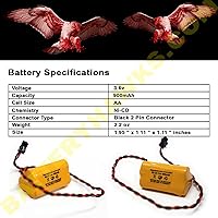 Vista 4 de Battery Hawk ELB-B001 3.6v 900mAh AA900MAH 0253799 Unitech Ni-CD Señal de salida Luz de emergencia Solar AA700MAH