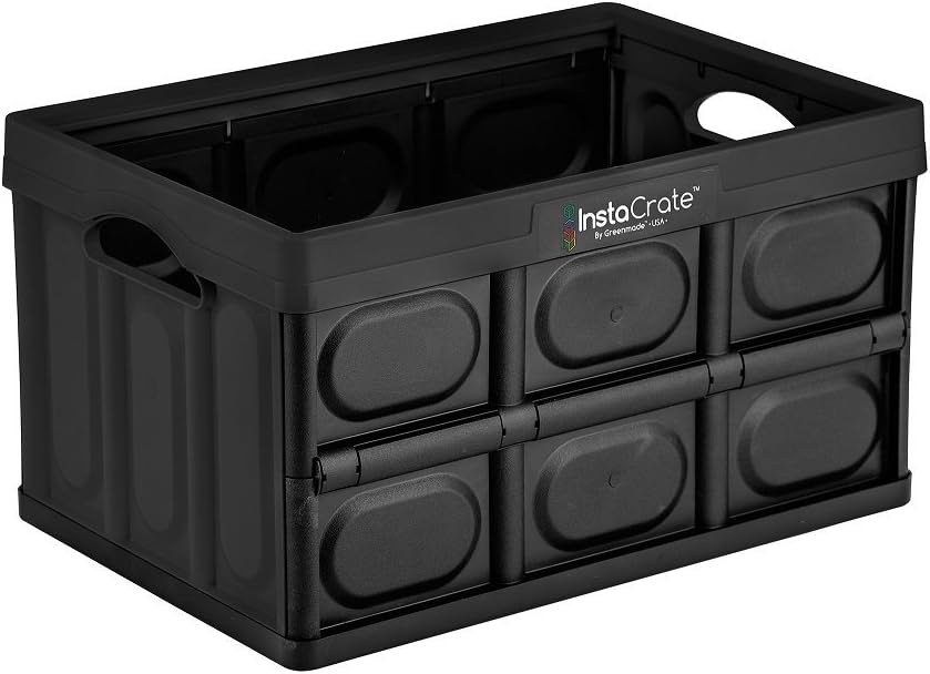 InstaCrate Collapsible Storage Container, 12 gal, Black