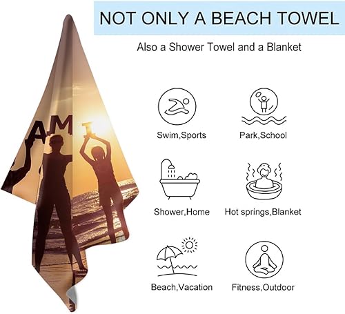 Miniatura 2 de Toallas de playa personalizadas con imagen, diseño de toalla personalizada con tu nombre, logotipo de foto, toallas de secado rápido y ultrafinas