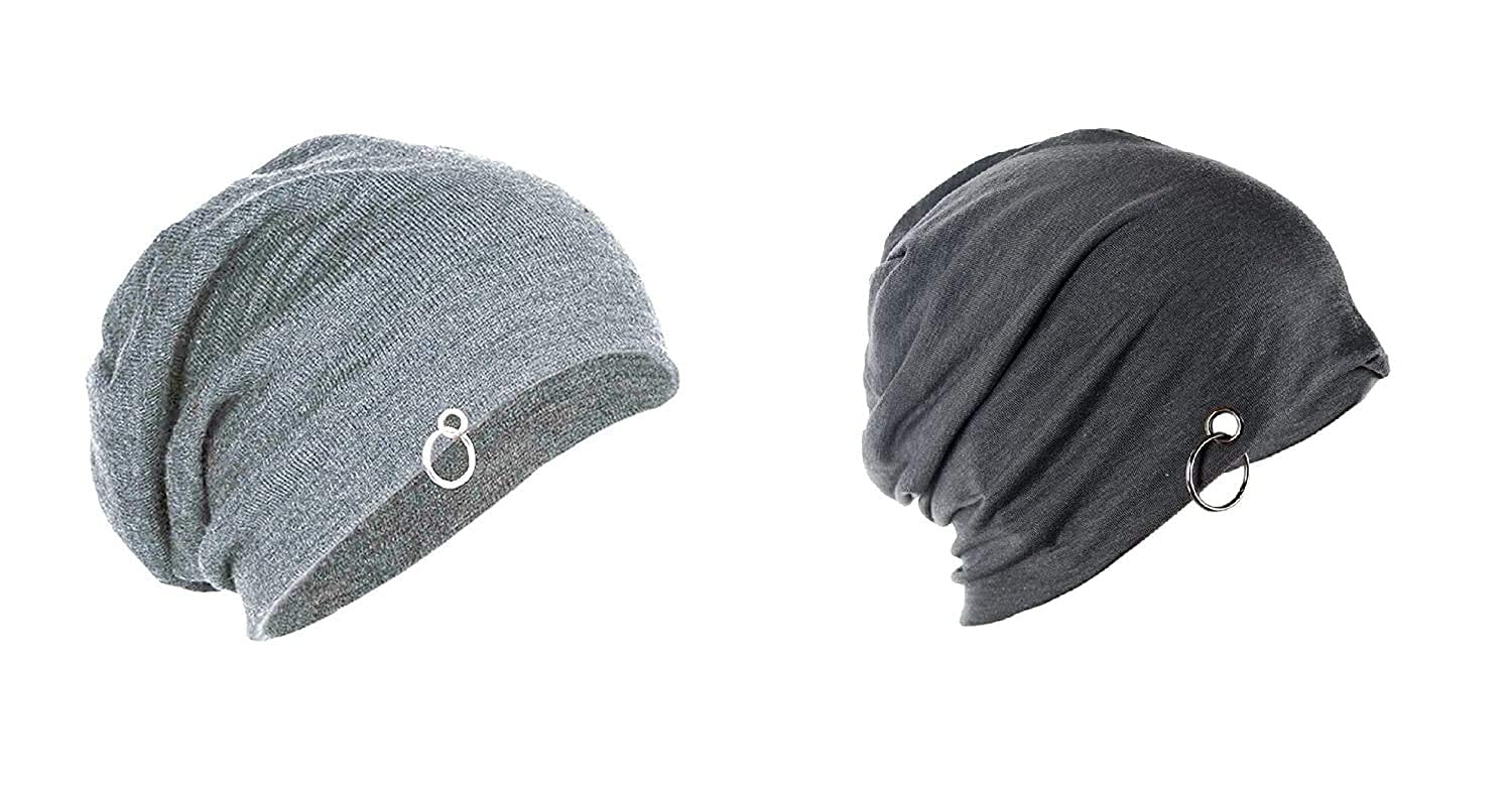 BS Cap-8 Ring Beanie Unisex Cap Combo of 2 for All The Seasons caps/Beanie/Slouch/Skullcap/fitcap Pack of 2 Grey