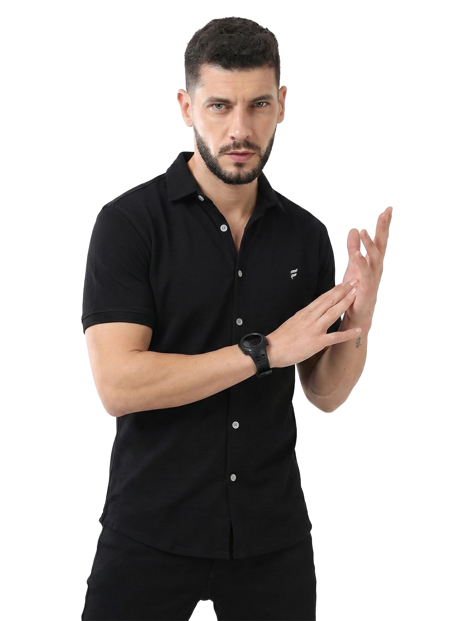 fanideaz Mens T-Shirt Fabric Casual Shirt for Men | Shirts for Men Cotton | Mens Shirts Branded | Comfortable Premium Stylish Plain Regular Fit-picture-15