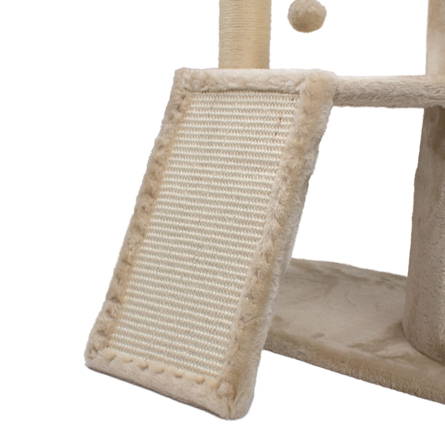 AQPET Tiragraffi Dubai 110 cm con Cuccia per Gatti Albero Parco Giochi Gioco Tira Graffi per Gatto Beige