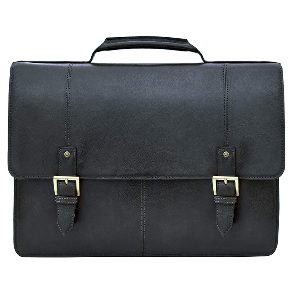 HidesignCharles Large Double Gusset Leather 17" Laptop Compatible Briefcase