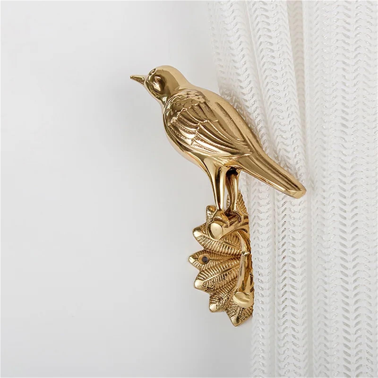 Crochet de Rideau en Laiton Crochets de Rideau en Laiton rétro, embrasses d'oiseaux cuivre, Support Rideaux Chambre à Coucher et Salon(1 Piece Left)