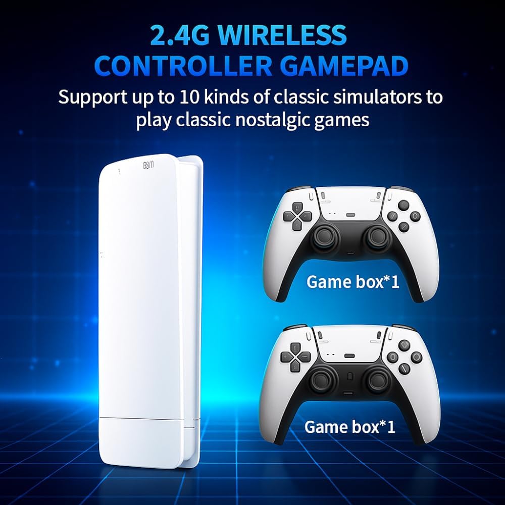 BLUE BIG HORSE M15 RetroX 2.4G Wireless Game Console with 24000 Games, Dual Controllers, HDMI TV Output, 128GB TF Support, Plug & Play Retro Gaming System for Kids & Adults-image-35