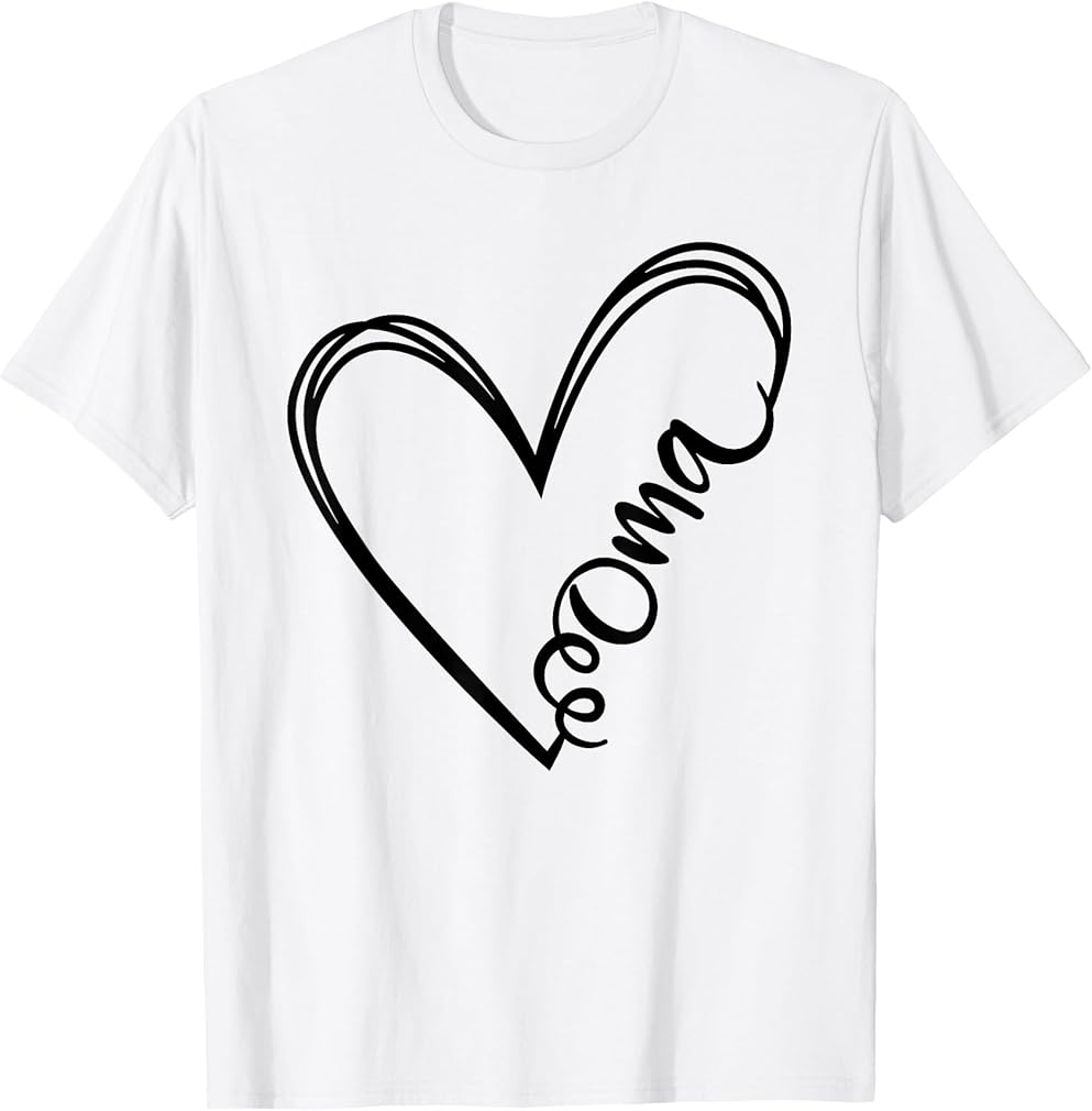 Oma Heart Grandma Women German Christmas Mother's Day T-Shirt