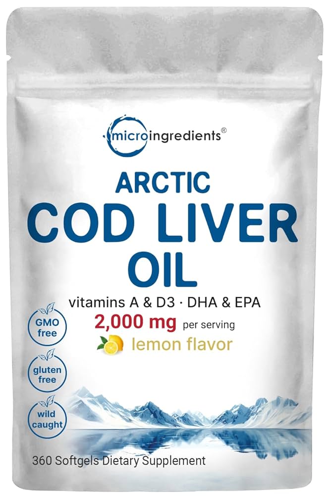 Amazon.com: Cod Liver Oil 2,000mg Per Serving, 360 Softgels