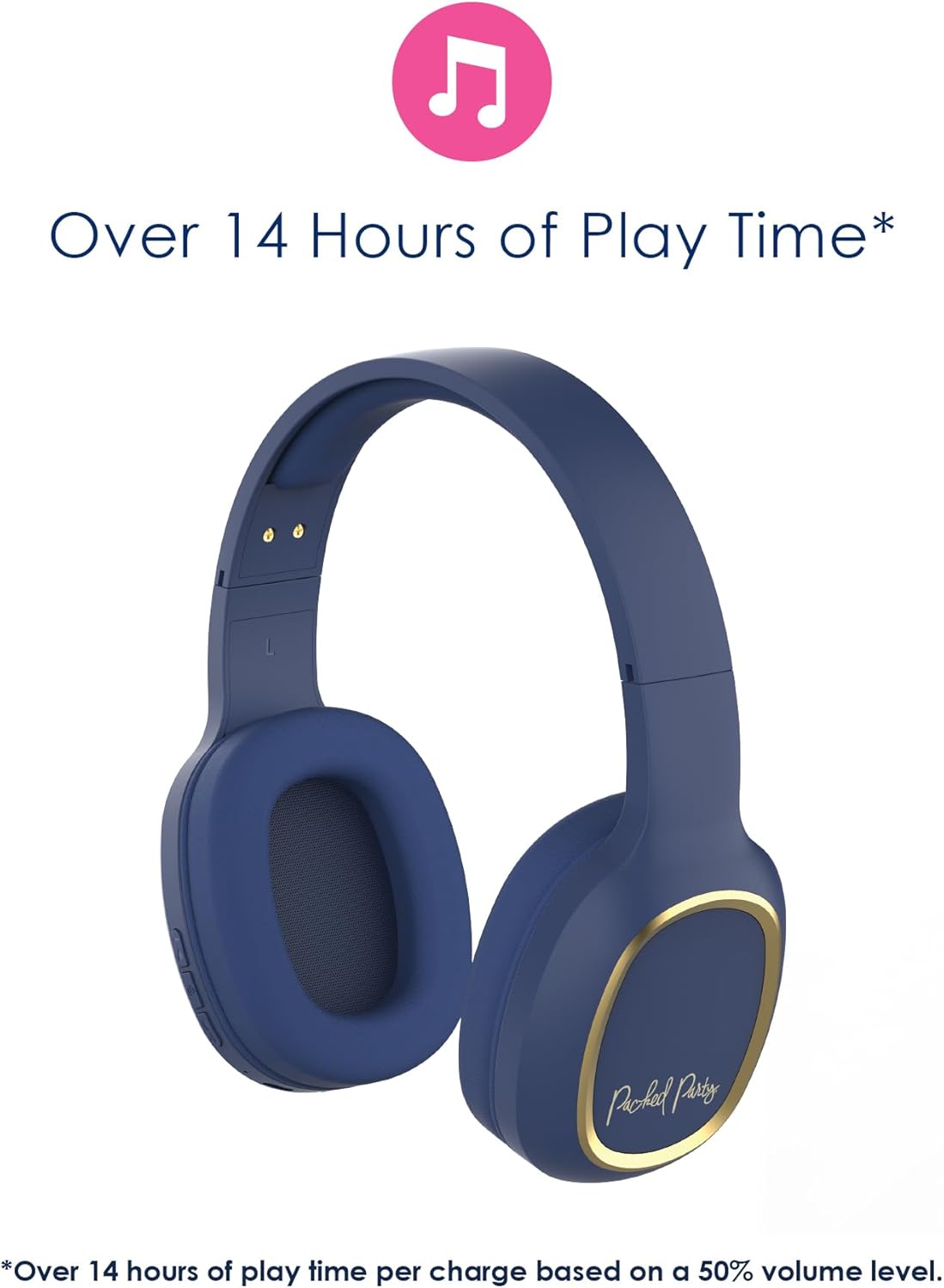 Packed Party Navy Baby Bluetooth Wireless Headphones by DP Audio