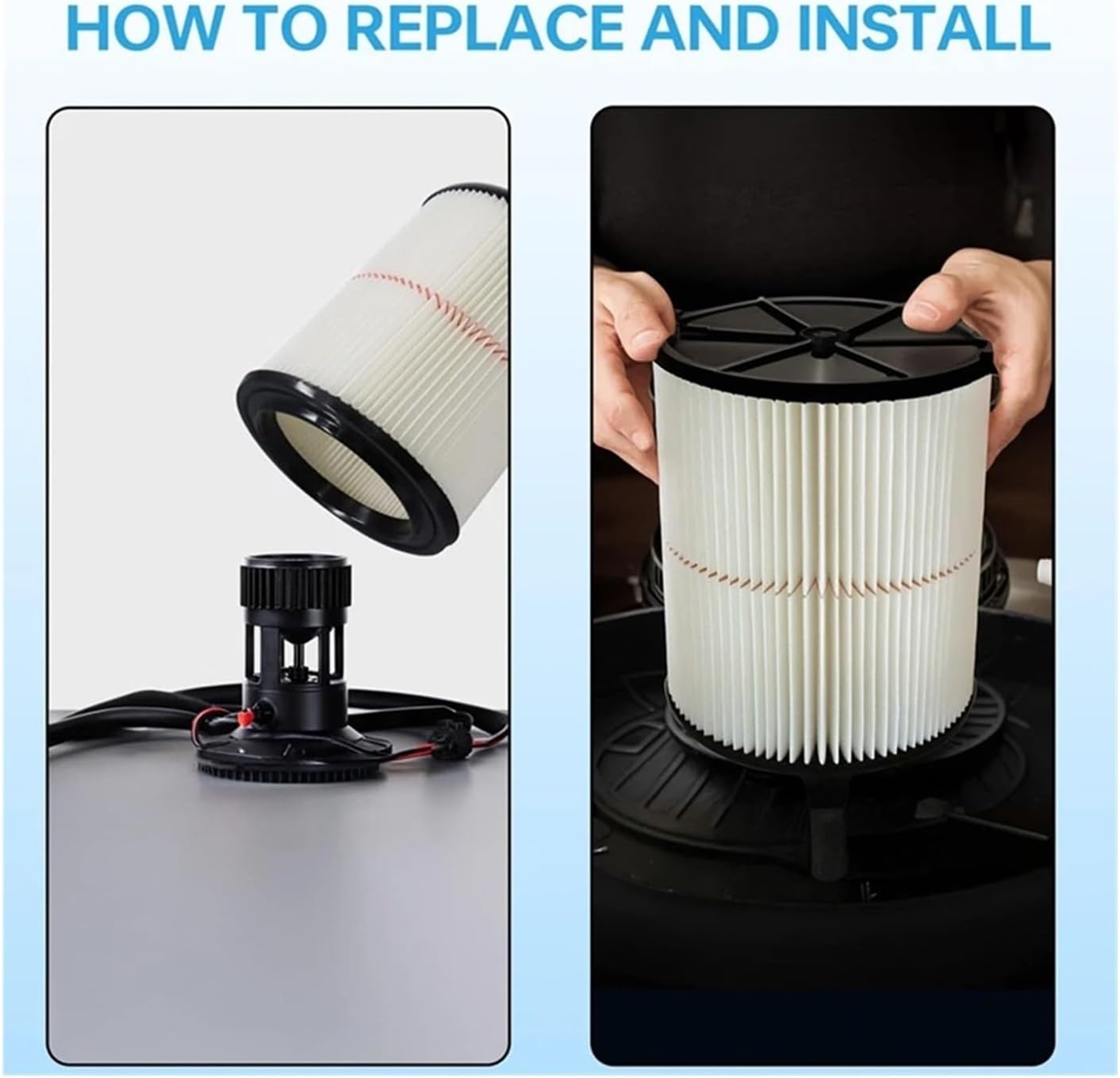 Compatible For Craftsman, Cartridge Filter For 5-20 Gallon Wet Dry Vacuum