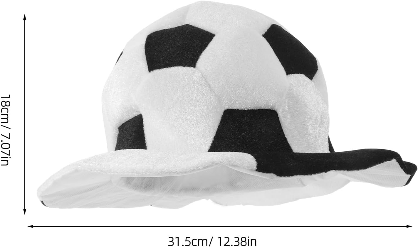 SEWACC Football Party Hat, Plush Soccer Ball Hat for Sports Event Celebration, Carnival Soccer Headwear for Birthday And Game Day Gatherings, Costume Cap