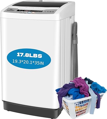 Miniatura 1 de Nictemaw Portable Washing Machine 13.5Lbs, 1.8Cu.ft Compact Laundry Washer With 10 Programs 8 Water Leves LED Display & Drain Pump for Apartment