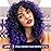 YEAME Curly Wigs for Black Women - Purple Mixed Blue Synthetic Afro Curly Wigs with Bangs, 15 Length, 21.5-22 Cap Size