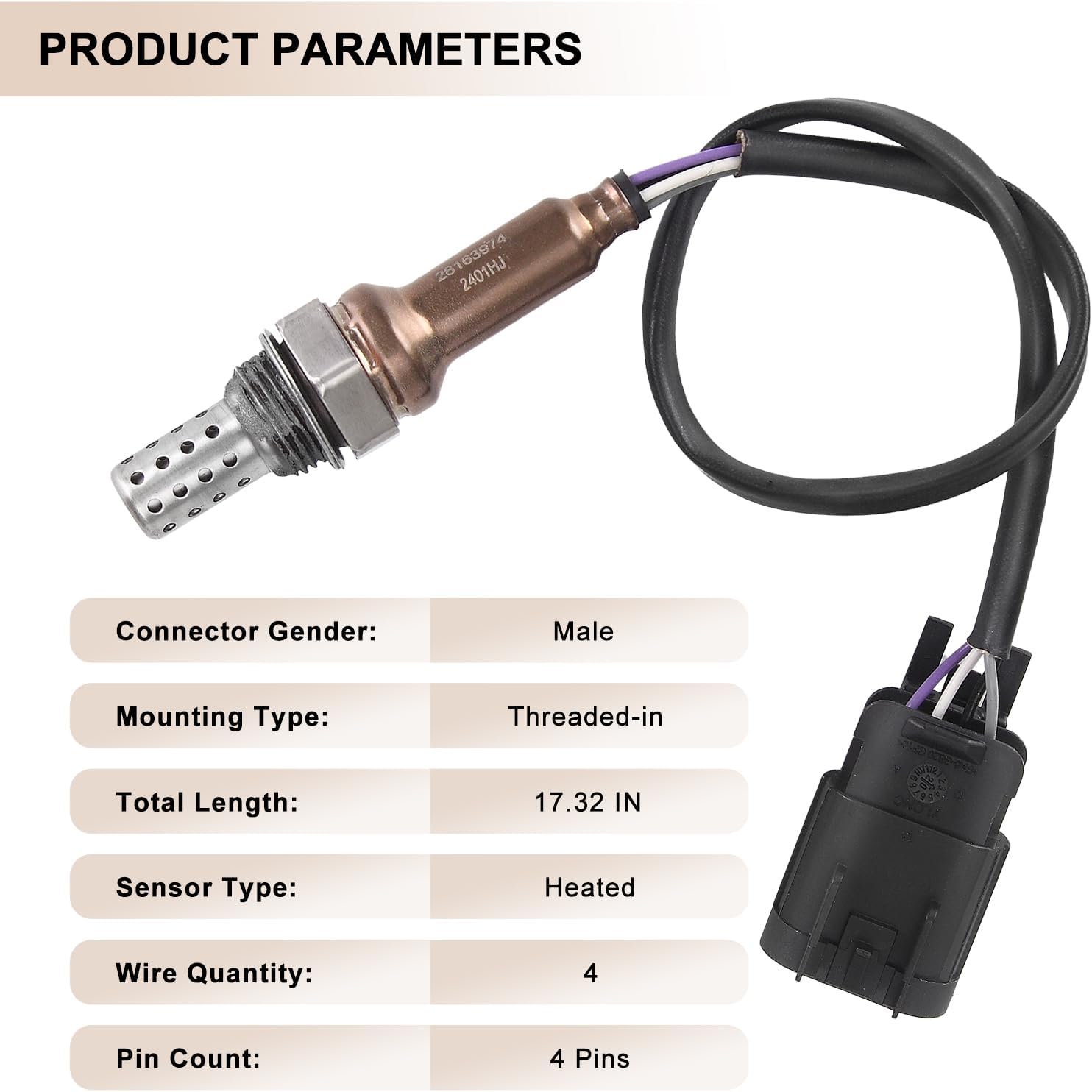 O2 Oxygen Sensor Replacement for Kohler EFI Engines CH18 CH20 CH22 CH23 CH25 CH620 CH640 CH670 CH680 CH730 and More Replaces# 25-418-07-S 264859 28163974