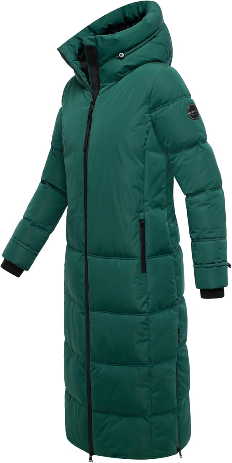 Marikoo Women's Long Quilted Winter Coat - Puffy Parka with Hood - Water-Repellent - Mid-Calf Length - Honiaa XVI S-6XL - Image 6