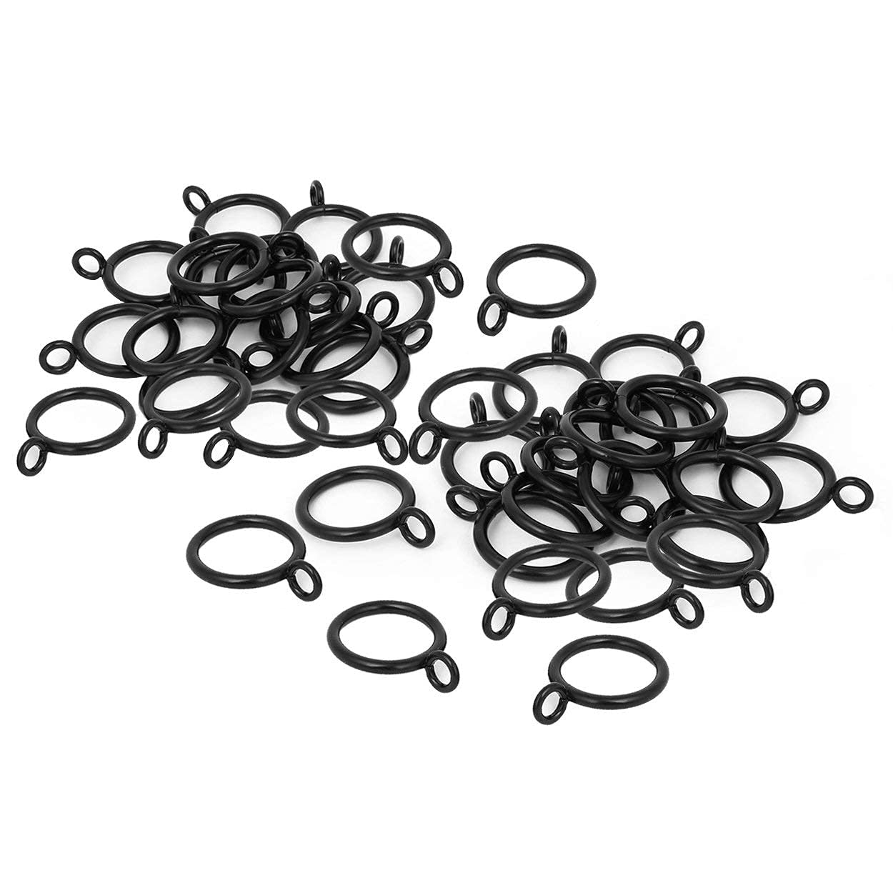 Gardinenringe, Metallringe zum Aufhängen, Ringe für Vorhänge und Stangen, 2,5 cm Innendurchmesser, Schwarz, 40 Stück