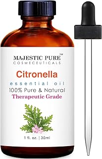 MAJESTIC PURE Citronella Essential Oil, Therapeutic Grade, Pure and Natural, for Aromatherapy, Massage, Topical & Househol...