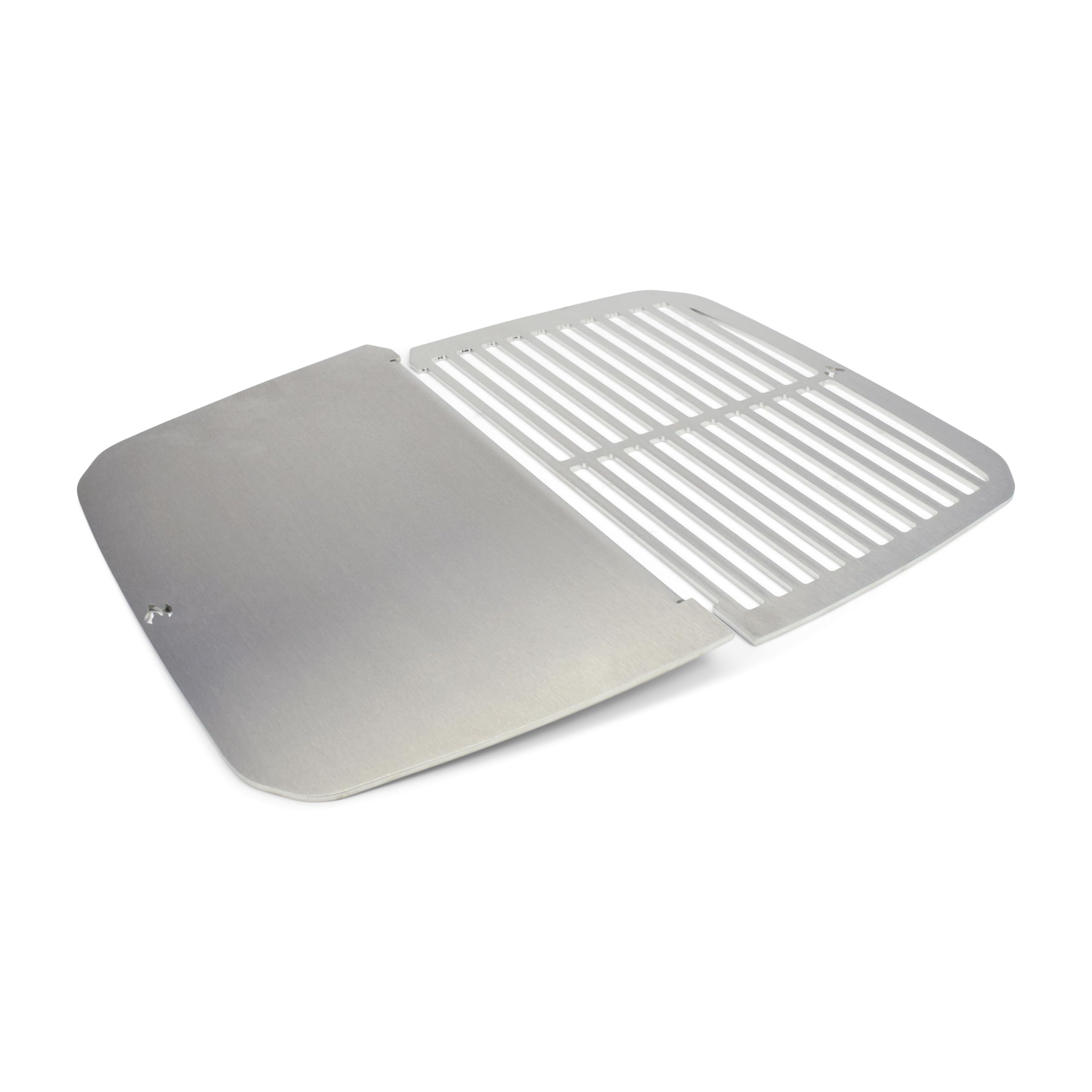 Grillrost.com Das Original Piastra Grill in Acciaio Inox | plancha Adatta a Weber Pulse 1000 - sostituisce la metà Sinistra della griglia - Extra Solida