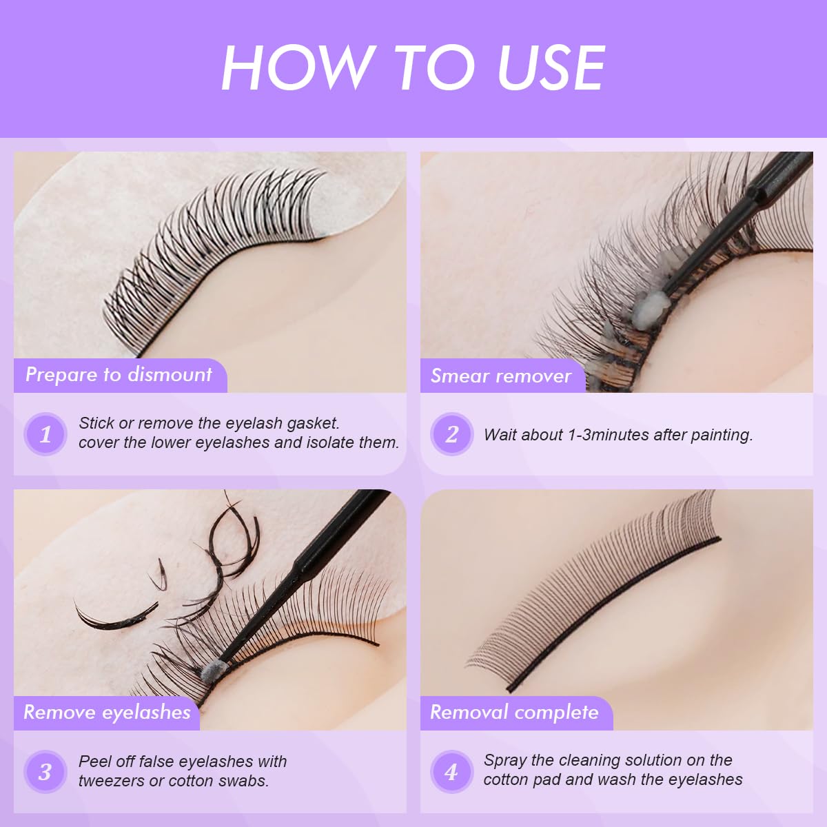 Eyelash Extension Remover, 10g Lash Jelly Remover per le estensioni delle ciglia, rimozione delle estensioni delle ciglia a bassa irritazione (gusto uva)