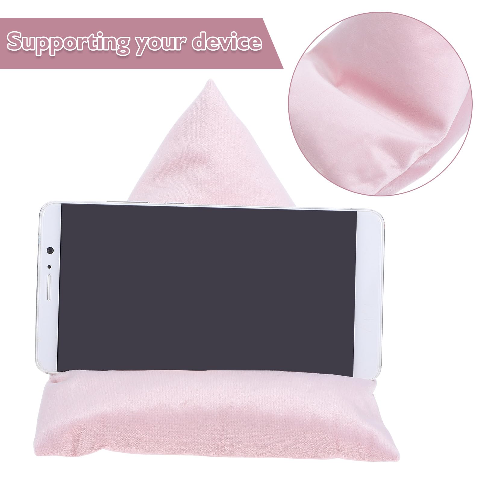 Alipis Coussin Support Tablette en Peluche Rose, Lecture sans Mains