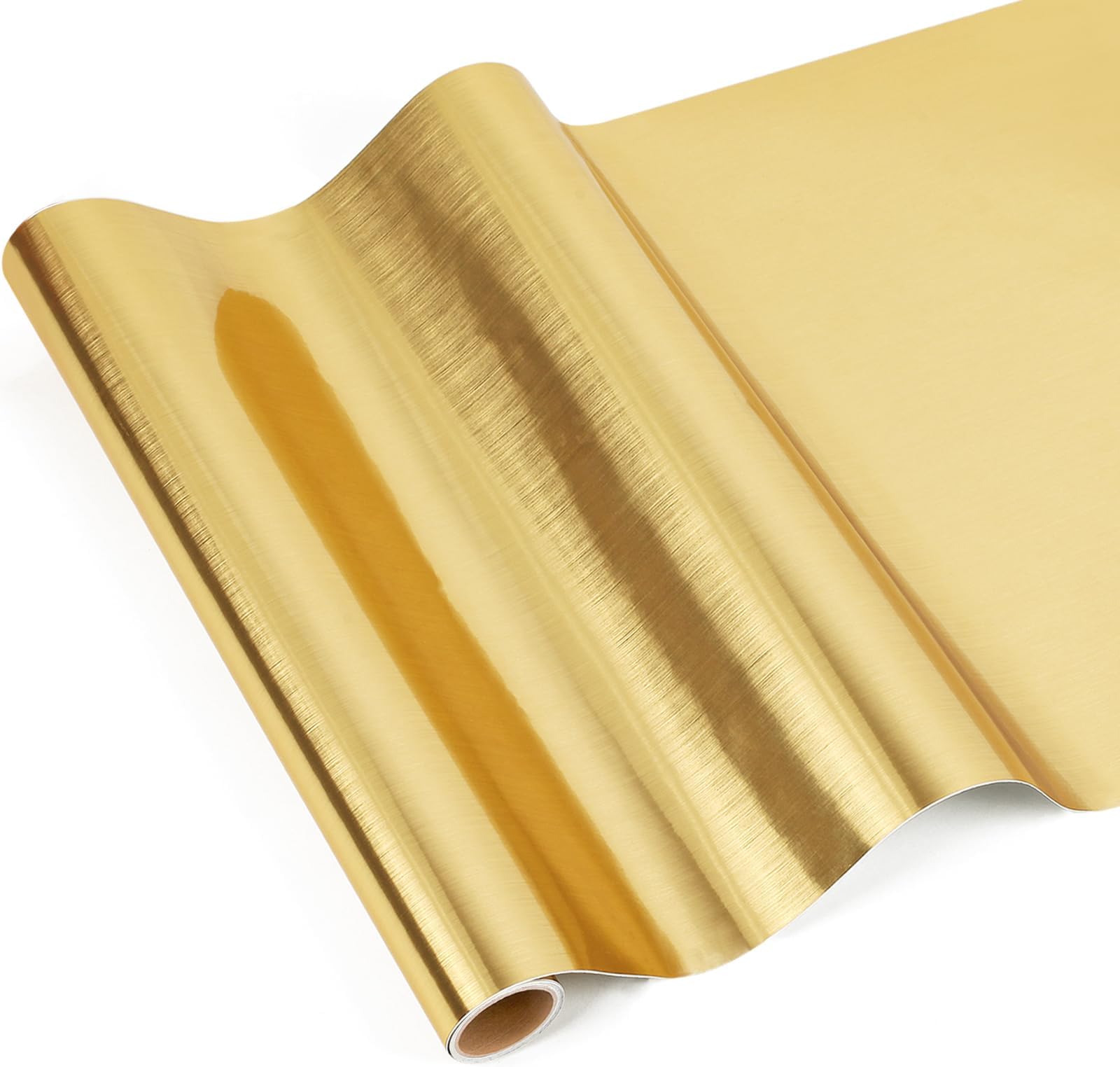 Brushed Gold Permanent Vinyl Roll - 30.5 x 122 cm Adhesive Vinyl for DIY Gifts, Birthday Party, Christmas Decoration