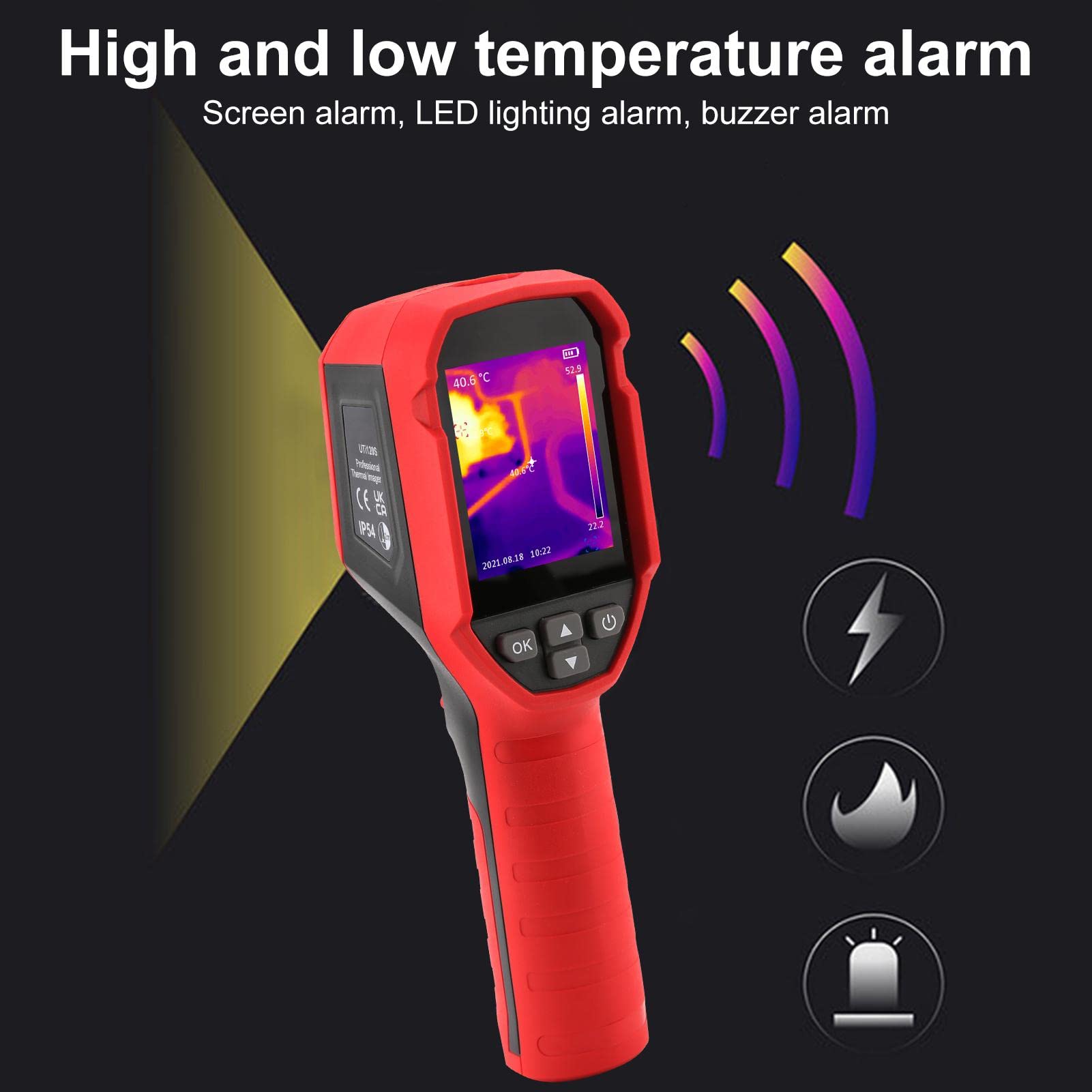 Cámara térmica Cámara termográfica LCD de 2,4" Resolución IR Pantalla a color de 1080 píxeles Cámara de imágenes -20 ℃ -400 ℃