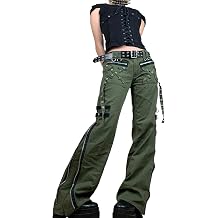 Women Vintage Baggy Jeans Grunge Gothic Tripp Pants Punk Goth Wide Leg Denim Pants Y2k Loose Casual Jeans Streetwear