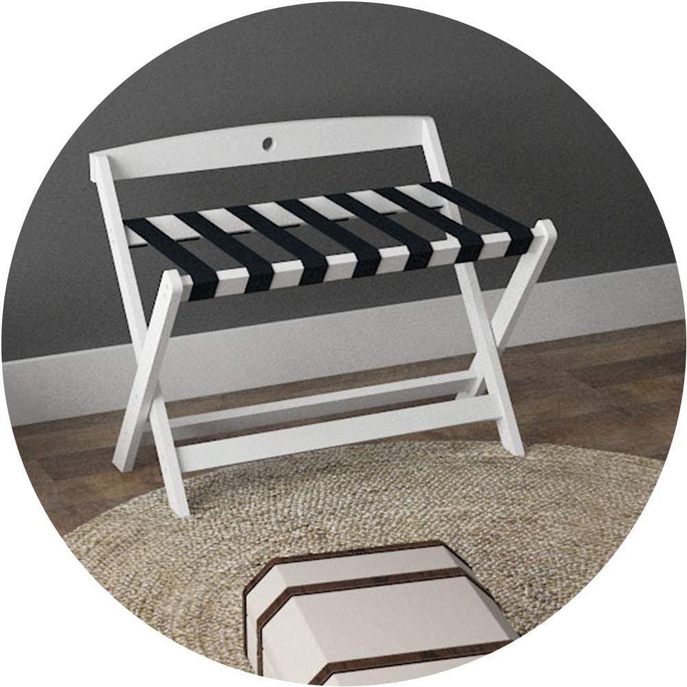 Portabagagli per Camera Degli Ospiti, Portavaligia Pieghevole Supporto per Valigia Borsa da Viaggio Pieghevole in Legno Massello Accessori per Riporre Le Vacanze Hotel Facile da Sp/Bianco/80