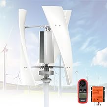 Vertical Wind Turbine Generator Kit, 12v/24v/48v/110v/220v Three-Phase AC Vertical Wind with MPPT Controller and Anemometer, for Home Industrial Energy Equipment White-110V