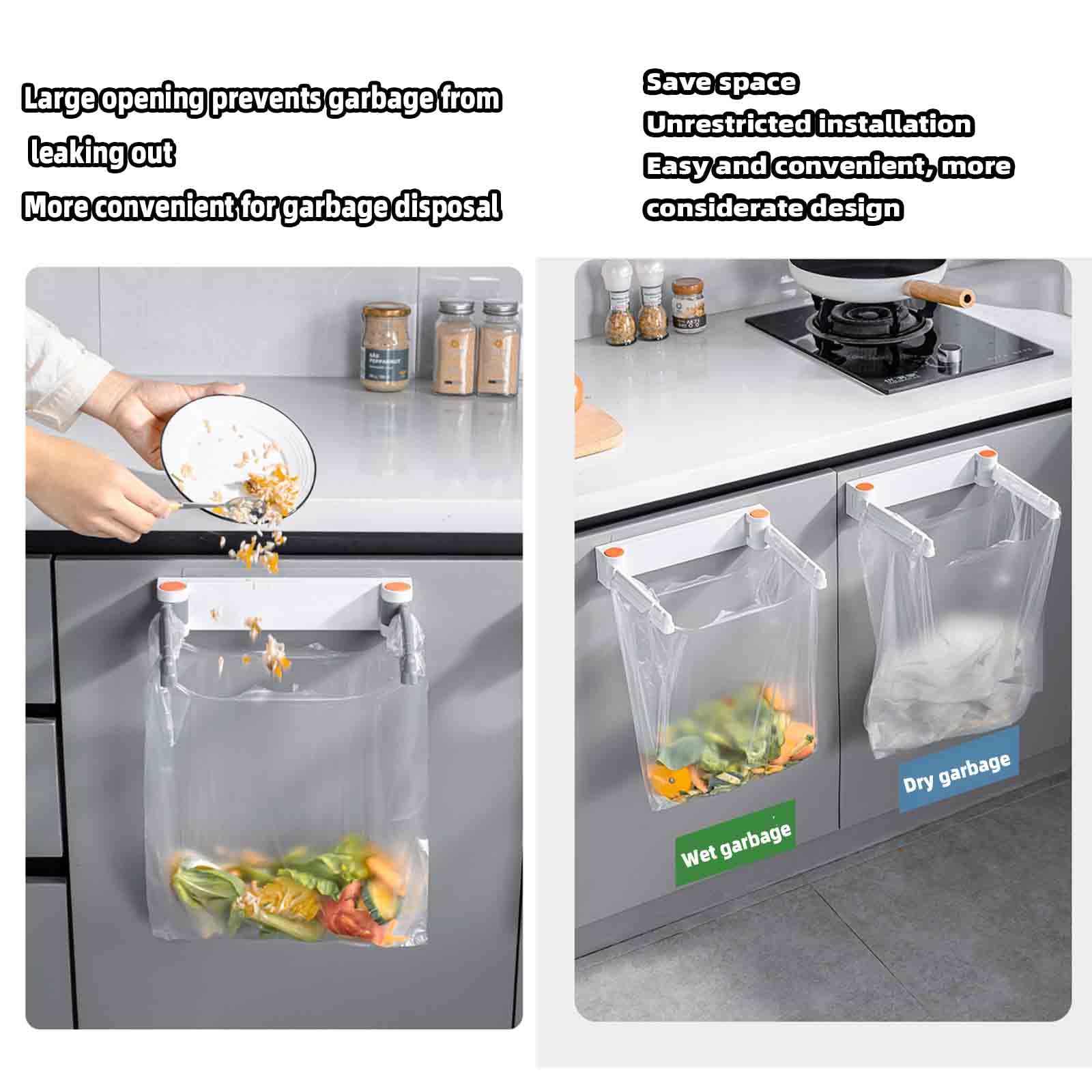 JUSHZ Guarda Bolsas De Plastico Cocina Dispensador Bolsas Cubos para Usar con Bolsas De La Compra Plastico Armario Baño Puerta Bote De Basura Montado En La Pared Plegable (25X19.5X5cm,Gray)