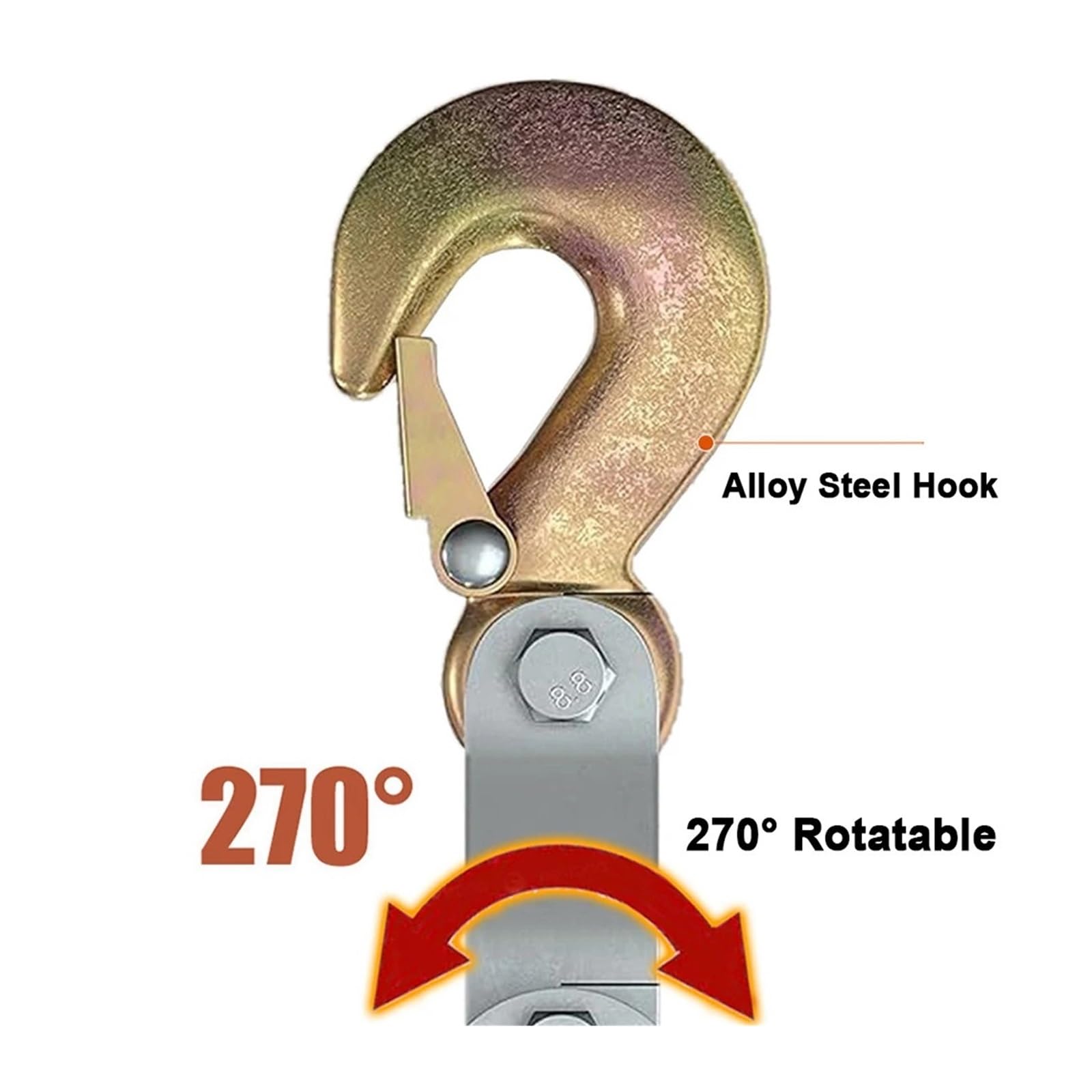 270° drehbarer Seilrollenblock, Zinklegierungshaken, Handkran, Schwerer Polyethylen-Seilrollenzug, manuelles Hebegerät(3 Wheel 15m 1100LBS)