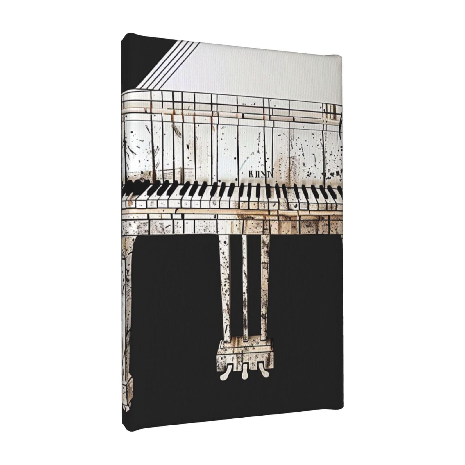 YKLJG Piano Printed Wall Art Canvas Painting 20x30 CM Wooden Framed Picture Painting Artwork Prints for Bedroom Kitchen Home Office Decor