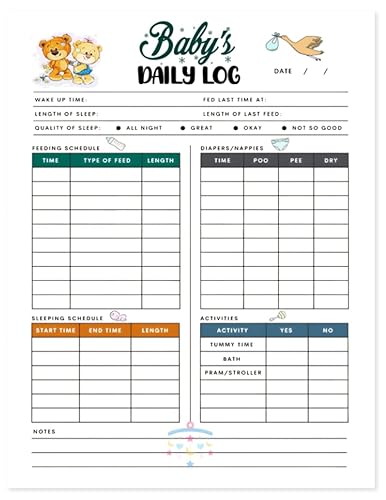 Baby's Daily Log Book For Newborns: Newborn Baby Log Tracker Journal Book, first 100 days baby logbook, Baby's Eat, Sleep and Poop Journal, Infant ... Breastfeeding Record Tracking Chart 100 Sheet