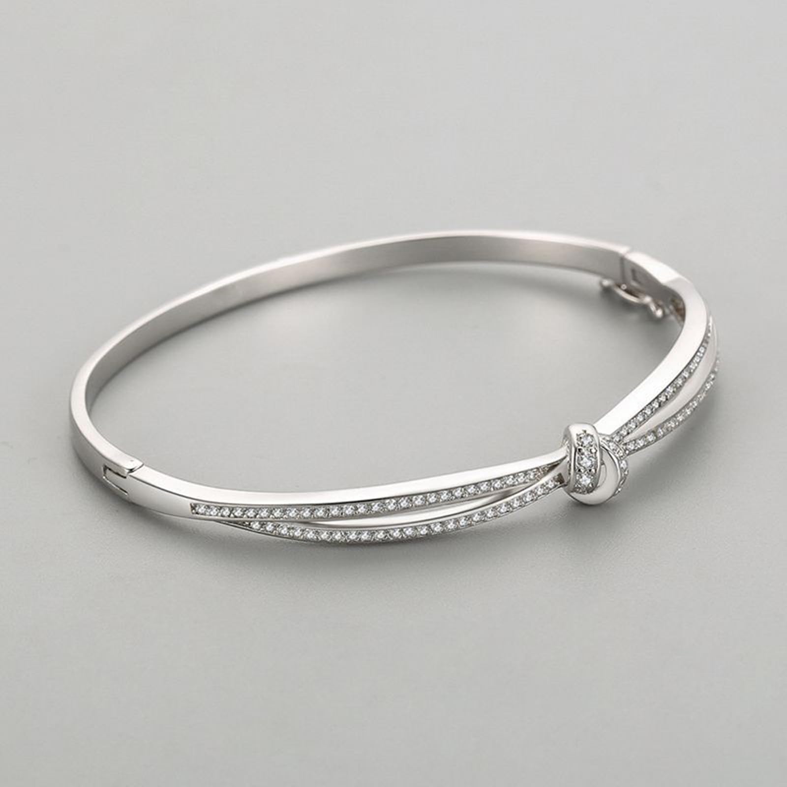 Pulsera infinita para mujer, moissanita con nudo infinito para mujer, oro blanco de 9 K, 14 quilates, 18 quilates, Pt950